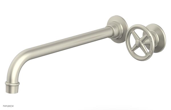 Phylrich - Works 12 Inch Single Handle Wall Lavatory Set - Cross Handle