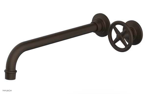 Phylrich - Works 12 Inch Single Handle Wall Lavatory Set - Cross Handle