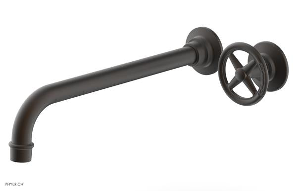 Phylrich - Works 12 Inch Single Handle Wall Lavatory Set - Cross Handle