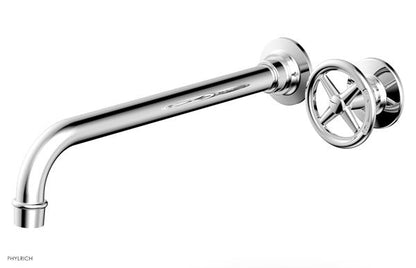 Phylrich - Works 12 Inch Single Handle Wall Lavatory Set - Cross Handle