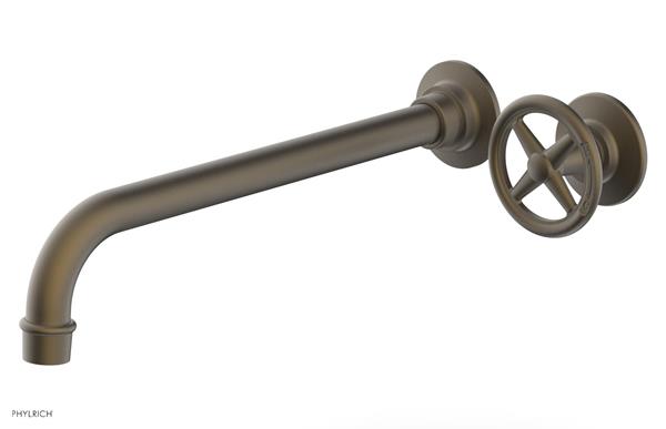 Phylrich - Works 12 Inch Single Handle Wall Lavatory Set - Cross Handle