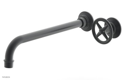 Phylrich - Works 12 Inch Single Handle Wall Lavatory Set - Cross Handle