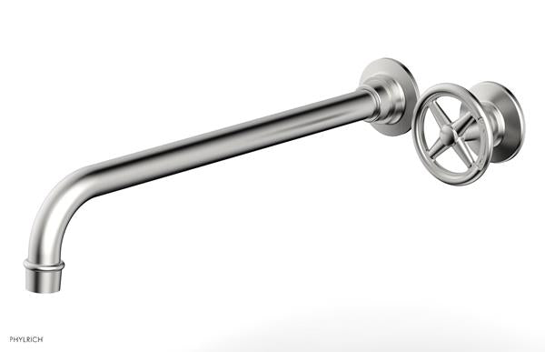 Phylrich - Works 14 Inch Single Handle Wall Lavatory Set - Cross Handle