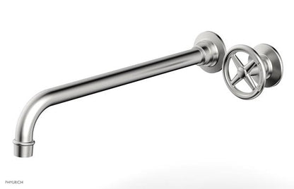 Phylrich - Works 14 Inch Single Handle Wall Lavatory Set - Cross Handle