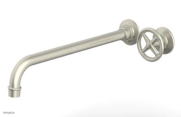 Phylrich - Works 14 Inch Single Handle Wall Lavatory Set - Cross Handle