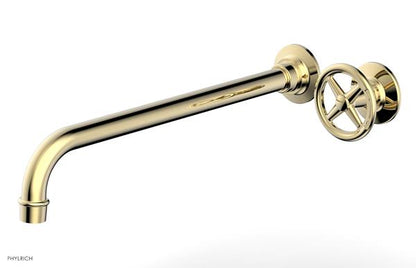 Phylrich - Works 14 Inch Single Handle Wall Lavatory Set - Cross Handle