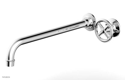 Phylrich - Works 14 Inch Single Handle Wall Lavatory Set - Cross Handle