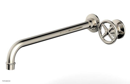 Phylrich - Works 14 Inch Single Handle Wall Lavatory Set - Cross Handle