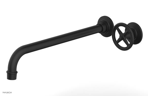 Phylrich - Works 14 Inch Single Handle Wall Lavatory Set - Cross Handle