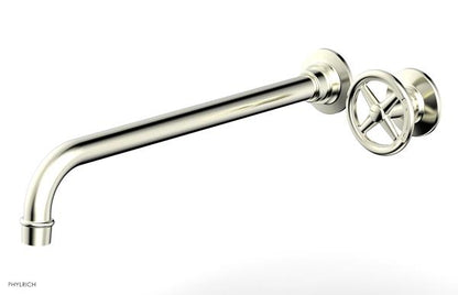 Phylrich - Works 14 Inch Single Handle Wall Lavatory Set - Cross Handle