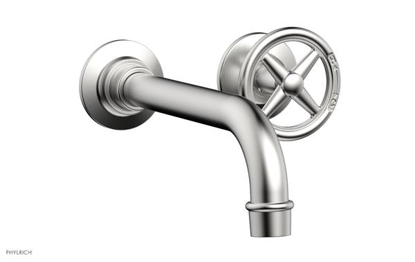 Phylrich - Works 7-1/2 Inch Single Handle Wall Lavatory Set - Cross Handles