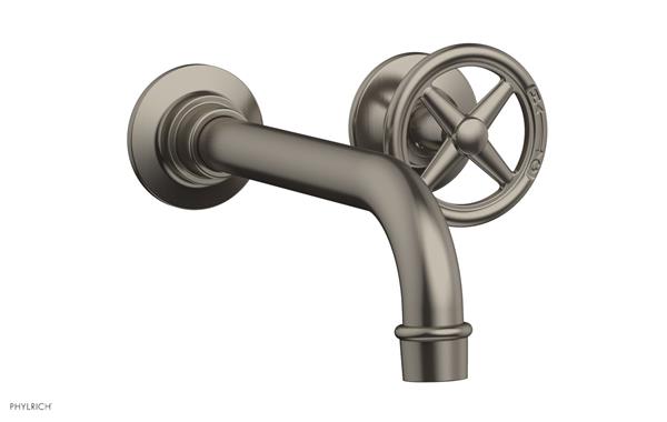 Phylrich - Works 7-1/2 Inch Single Handle Wall Lavatory Set - Cross Handles