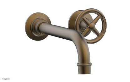 Phylrich - Works 7-1/2 Inch Single Handle Wall Lavatory Set - Cross Handles