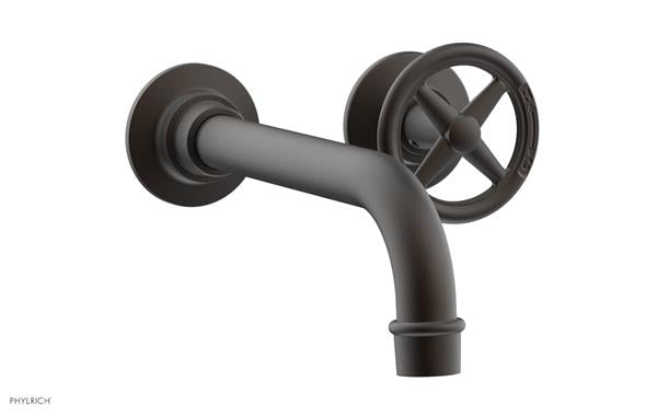 Phylrich - Works 7-1/2 Inch Single Handle Wall Lavatory Set - Cross Handles