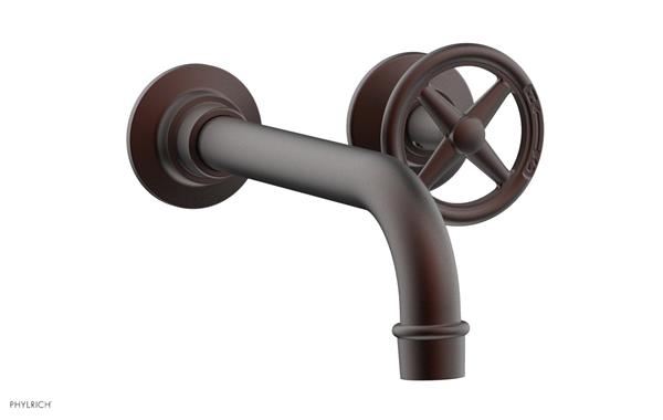 Phylrich - Works 7-1/2 Inch Single Handle Wall Lavatory Set - Cross Handles