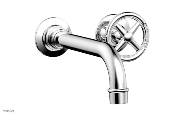 Phylrich - Works 7-1/2 Inch Single Handle Wall Lavatory Set - Cross Handles