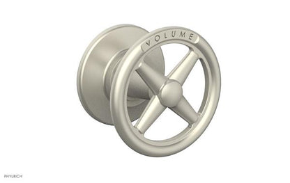 Phylrich - Works Volume Control/Diverter Trim - Cross Handle - Volume Engraved