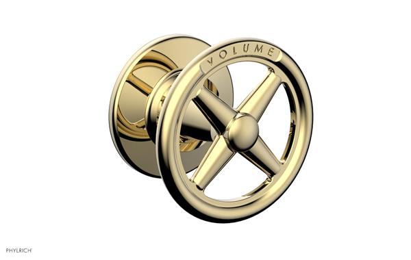 Phylrich - Works Volume Control/Diverter Trim - Cross Handle - Volume Engraved