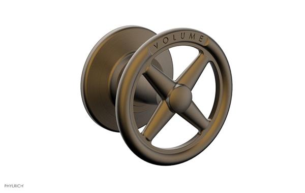Phylrich - Works Volume Control/Diverter Trim - Cross Handle - Volume Engraved