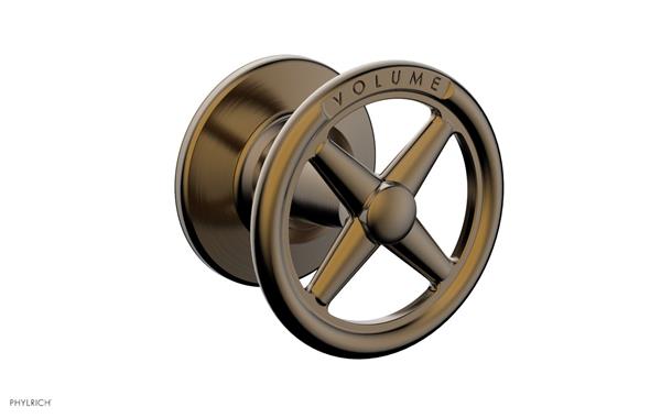 Phylrich - Works Volume Control/Diverter Trim - Cross Handle - Volume Engraved