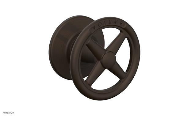 Phylrich - Works Volume Control/Diverter Trim - Cross Handle - Volume Engraved
