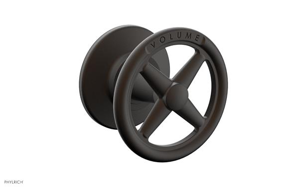 Phylrich - Works Volume Control/Diverter Trim - Cross Handle - Volume Engraved