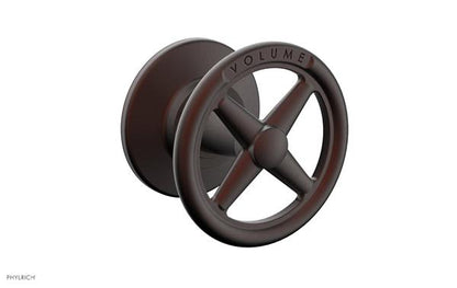 Phylrich - Works Volume Control/Diverter Trim - Cross Handle - Volume Engraved