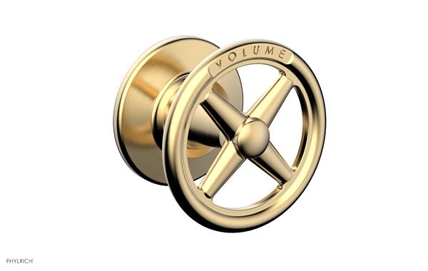 Phylrich - Works Volume Control/Diverter Trim - Cross Handle - Volume Engraved