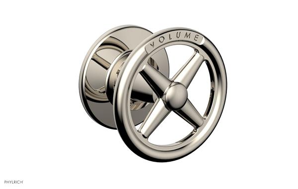 Phylrich - Works Volume Control/Diverter Trim - Cross Handle - Volume Engraved