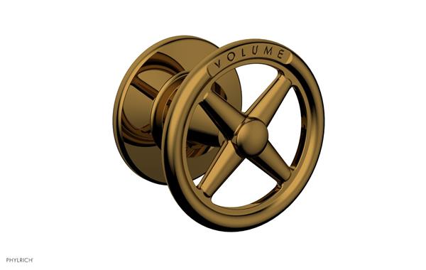 Phylrich - Works Volume Control/Diverter Trim - Cross Handle - Volume Engraved
