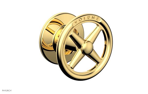 Phylrich - Works Volume Control/Diverter Trim - Cross Handle - Volume Engraved