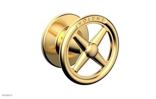 Phylrich - Works Volume Control/Diverter Trim - Cross Handle - Volume Engraved