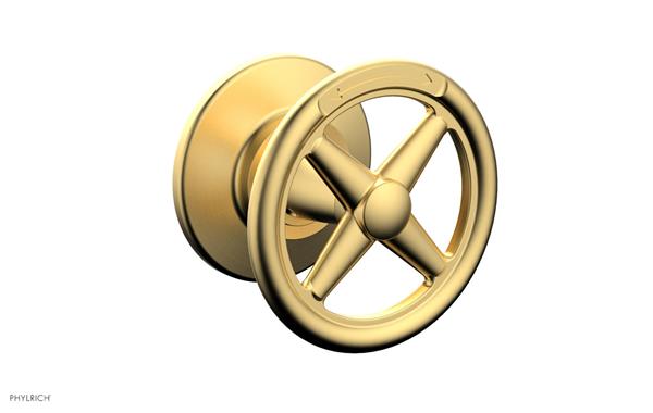 Phylrich - Works Volume Control/Diverter Trim - Cross Handle - Diverter Engraved
