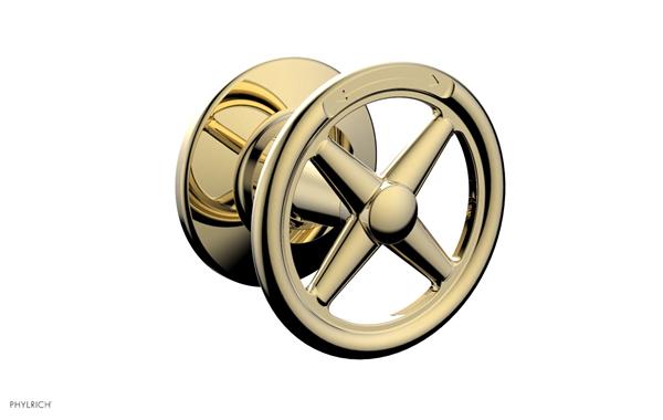 Phylrich - Works Volume Control/Diverter Trim - Cross Handle - Diverter Engraved
