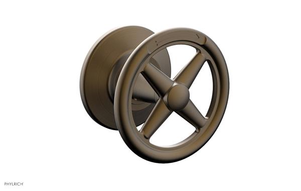 Phylrich - Works Volume Control/Diverter Trim - Cross Handle - Diverter Engraved