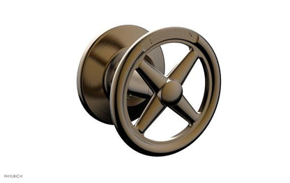 Phylrich - Works Volume Control/Diverter Trim - Cross Handle - Diverter Engraved