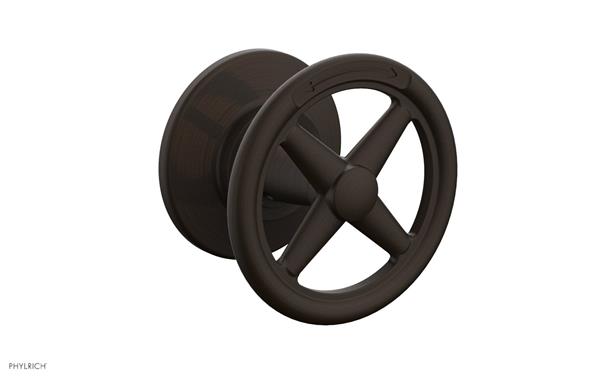 Phylrich - Works Volume Control/Diverter Trim - Cross Handle - Diverter Engraved