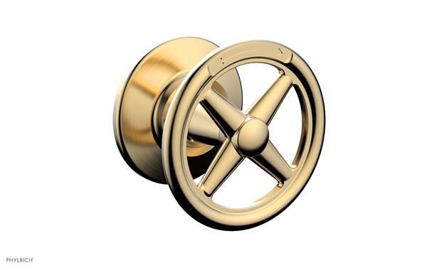 Phylrich - Works Volume Control/Diverter Trim - Cross Handle - Diverter Engraved