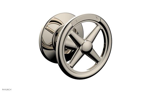 Phylrich - Works Volume Control/Diverter Trim - Cross Handle - Diverter Engraved