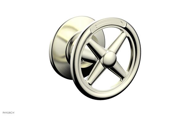Phylrich - Works Volume Control/Diverter Trim - Cross Handle - Diverter Engraved