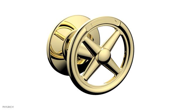 Phylrich - Works Volume Control/Diverter Trim - Cross Handle - Diverter Engraved