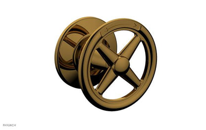 Phylrich - Works Volume Control/Diverter Trim - Cross Handle - Diverter Engraved