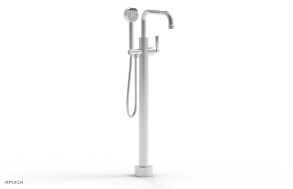 Phylrich - Works Tall Floor Mounted Tub Filler with Hand Shower Square Spout - Lever Handle
