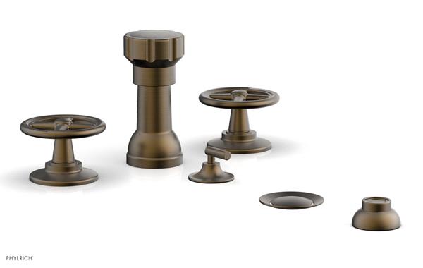 Phylrich - Works Four Hole Bidet Set - Cross Handle