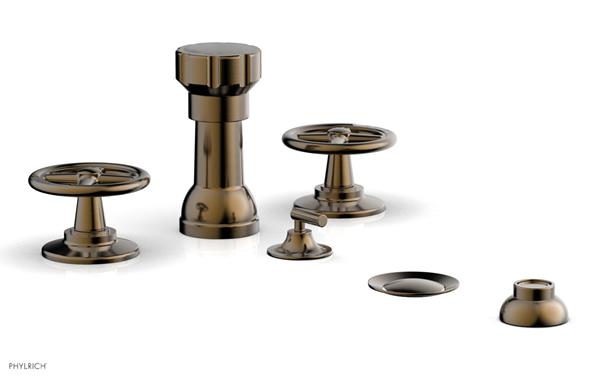 Phylrich - Works Four Hole Bidet Set - Cross Handle