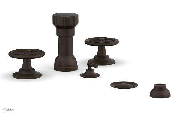 Phylrich - Works Four Hole Bidet Set - Cross Handle