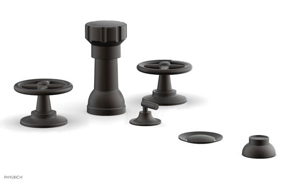 Phylrich - Works Four Hole Bidet Set - Cross Handle
