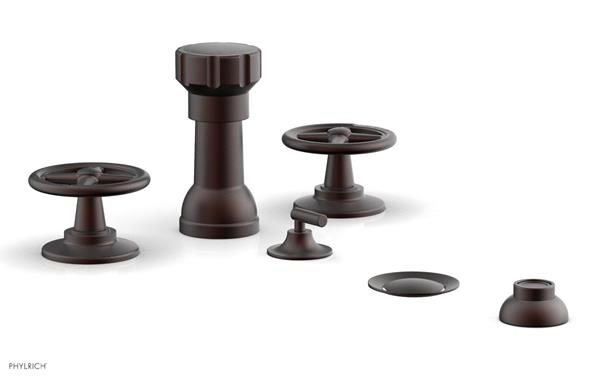 Phylrich - Works Four Hole Bidet Set - Cross Handle