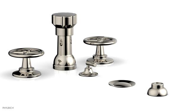 Phylrich - Works Four Hole Bidet Set - Cross Handle