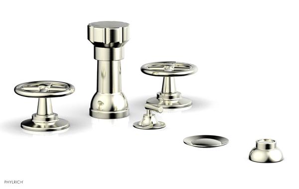 Phylrich - Works Four Hole Bidet Set - Cross Handle